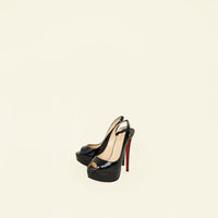 Christian Louboutin Black Lady Peep Slingback Pump 37.5