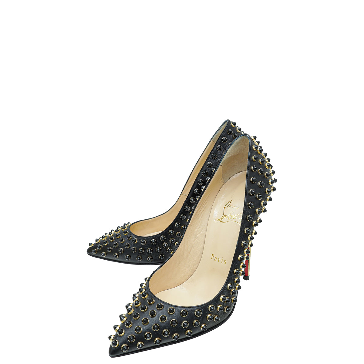 Christian Louboutin Bicolor Follies Cabo 120 Studded Pumps 37.5-Christian Louboutin-THE CLOSET