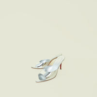 Christian Louboutin Metallic Silver Miss Z 80 Mules 37
