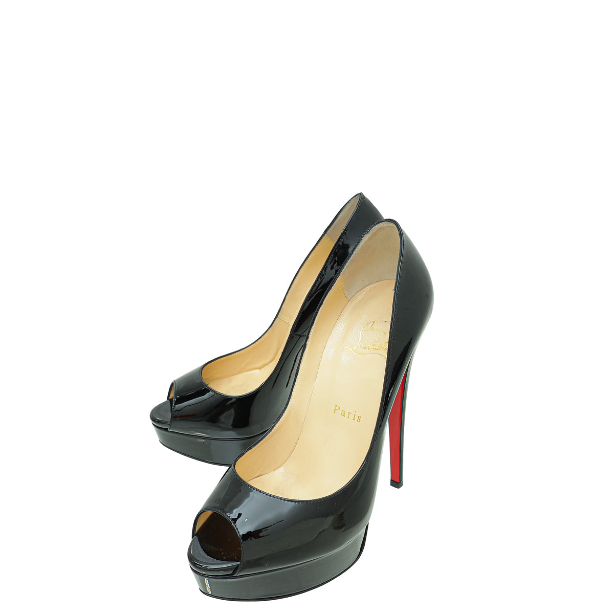 Christian Louboutin Black Lady Peep Pumps 37-Christian Louboutin-THE CLOSET