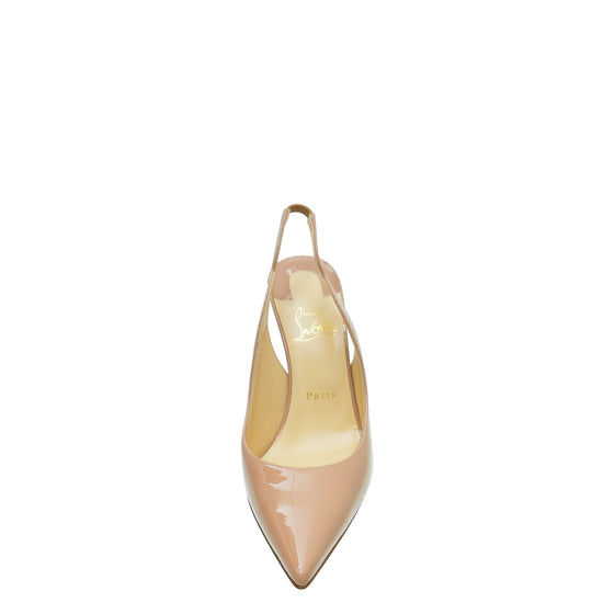 Christian Louboutin Nude Hot Chick Sling 100 Pumps 38.5