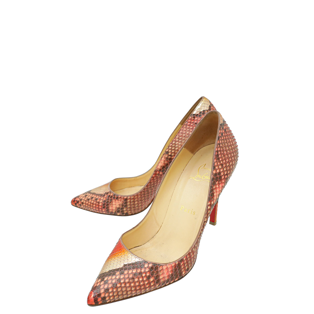 Christian Louboutin Multicolor Metallic So Kate Python Pump 38-Christian Louboutin-THE CLOSET
