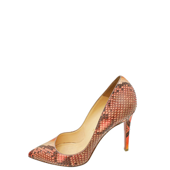 Christian Louboutin Multicolor Metallic So Kate Python Pump 38