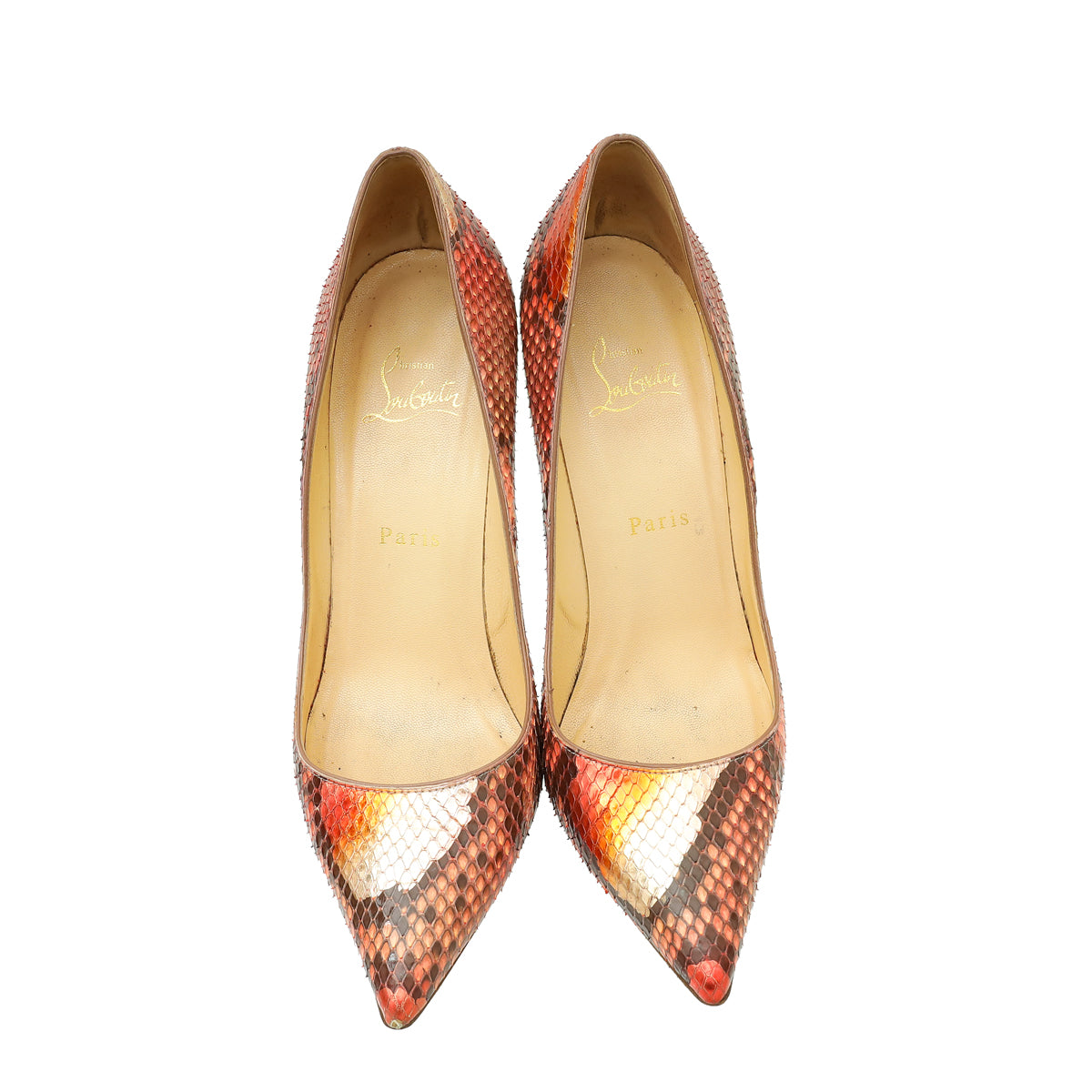 Christian Louboutin Multicolor Metallic So Kate Python Pump 38