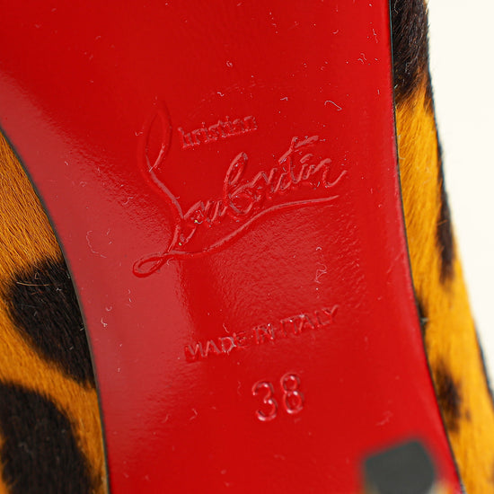 Christian Louboutin Bicolor Kate Leopard Pony Hair Pump 38