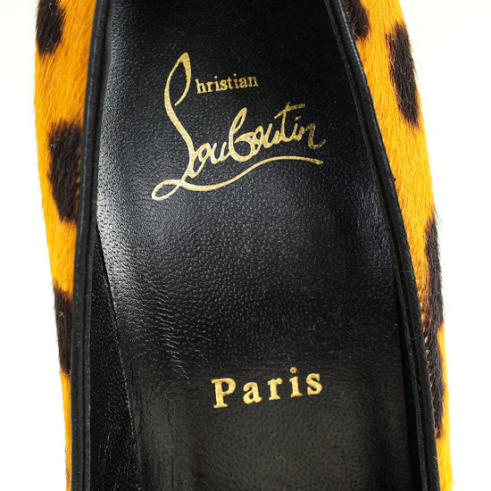 Christian Louboutin Bicolor Kate Leopard Pony Hair Pump 38