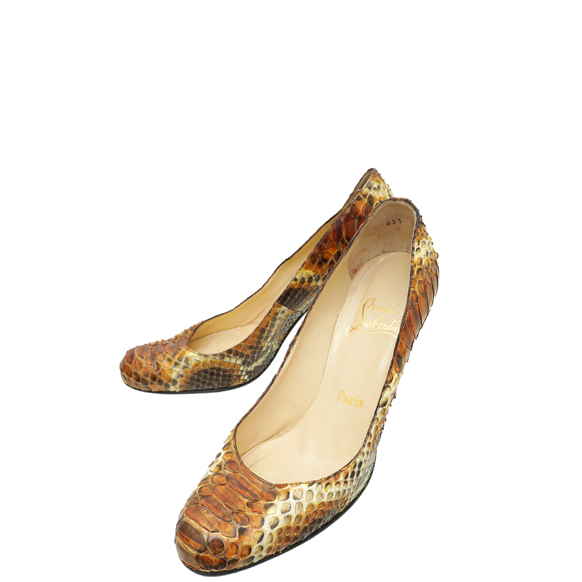 Turquoise Python Pumps Christian Louboutin Bicolor Python Pump 39.5 – THE CLOSET