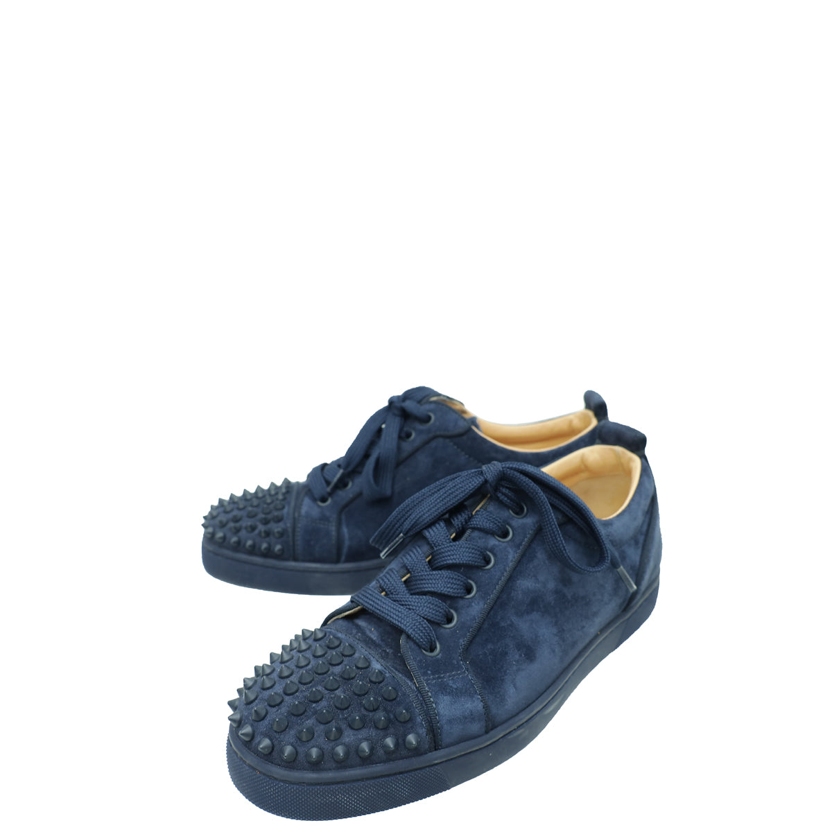 Christian Louboutin Navy Blue Louis Junior Spike Sneakers