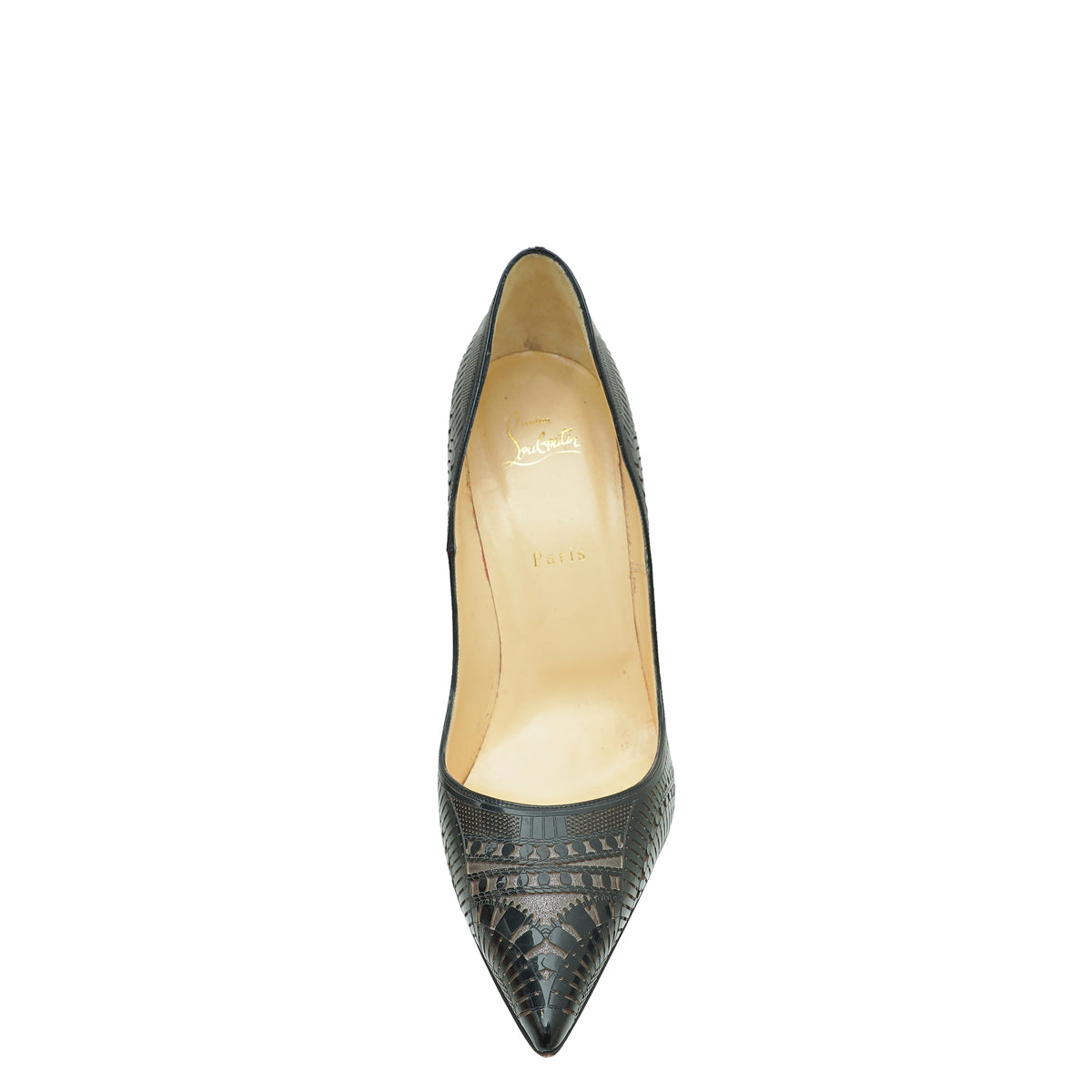 Christian Louboutin Bicolor Laser Cut Kristali Pointed Toe 130 Pumps 42-Christian Louboutin-THE CLOSET