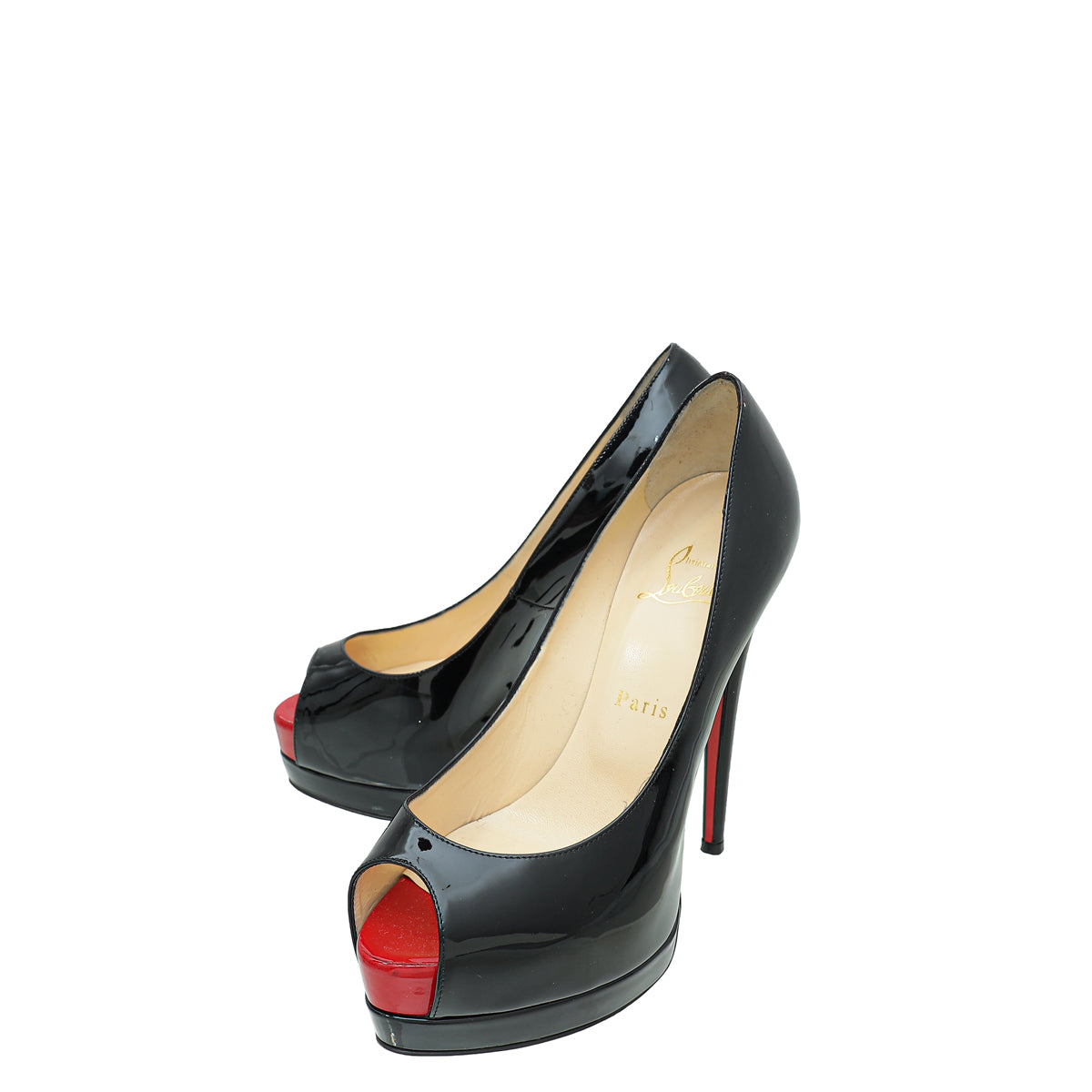 Christian Louboutin Black Lady Peep Toe Pump 37-Christian Louboutin-THE CLOSET