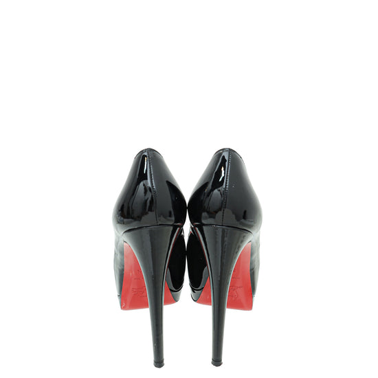 Christian Louboutin Black Lady Peep Toe Pump 37