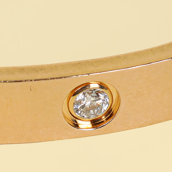 Cartier 18K Rose Gold Love Classic Model 4 Diamond Bracelet 17-Cartier-THE CLOSET