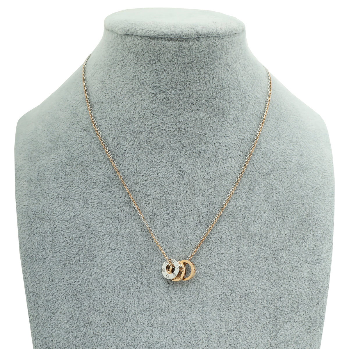 Cartier 18K Bicolor Gold Love 6 Diamond Pendant Necklace