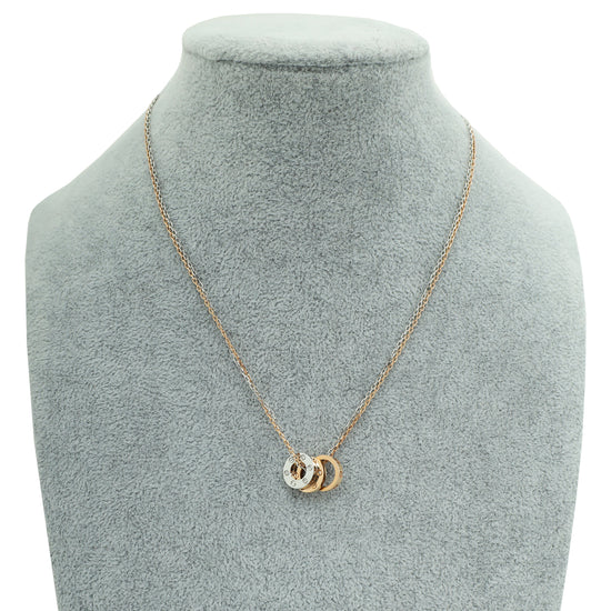 Cartier 18K Bicolor Gold Love 6 Diamond Pendant Necklace