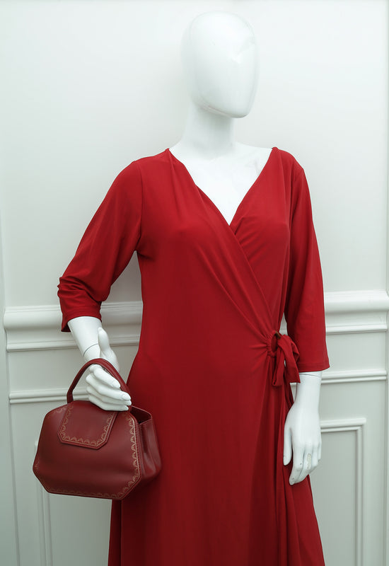 CRL1002174 - Top Handle Bag, Mini, Guirlande de Cartier - Red calfskin,  golden finish - Cartier