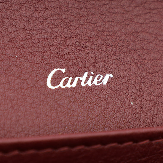 Cartier Dark Red Happy Birthday Flap Chain Wallet