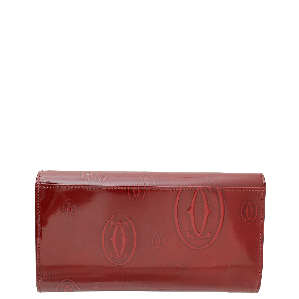 Cartier Dark Red Happy Birthday Flap Chain Wallet