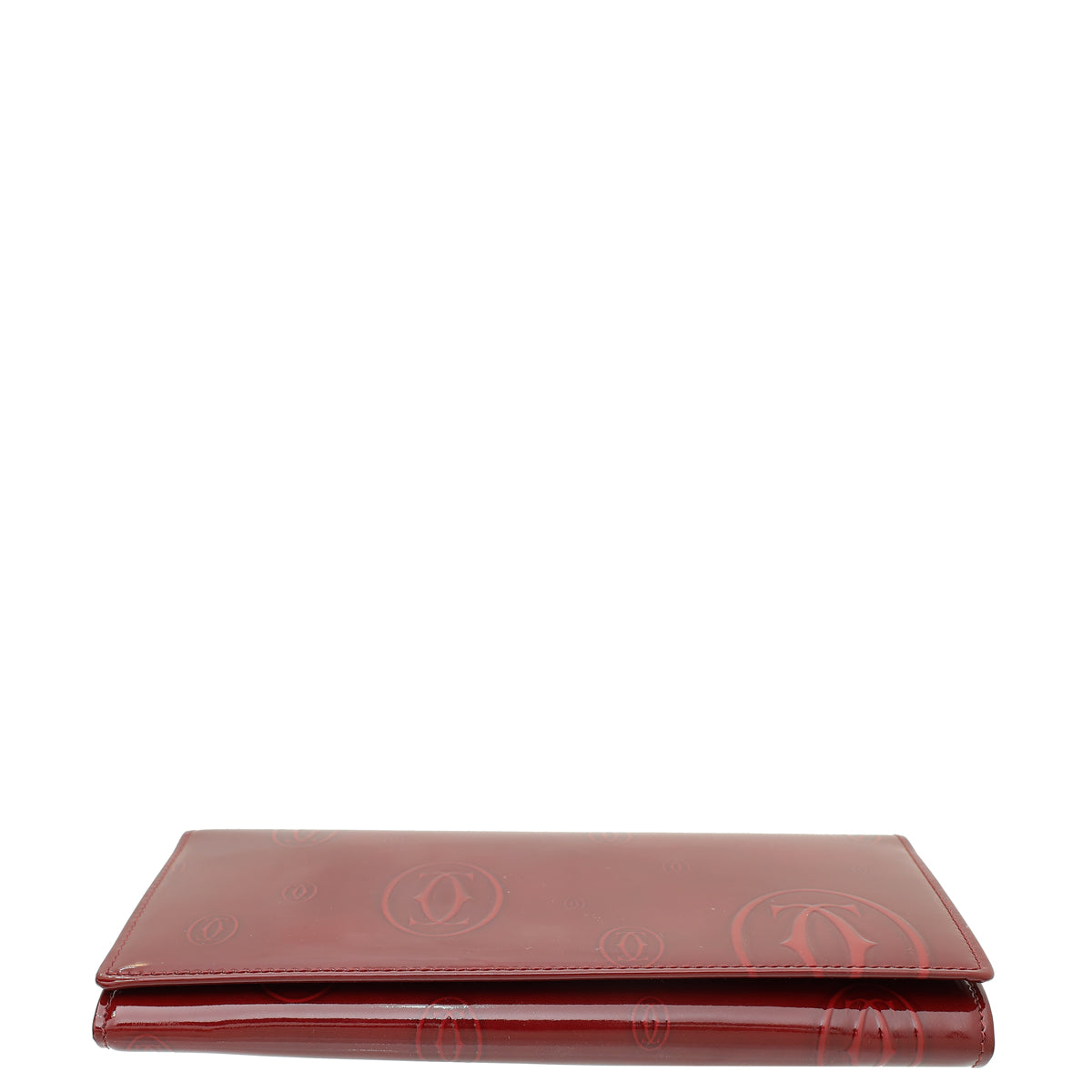 Cartier Dark Red Happy Birthday Flap Chain Wallet