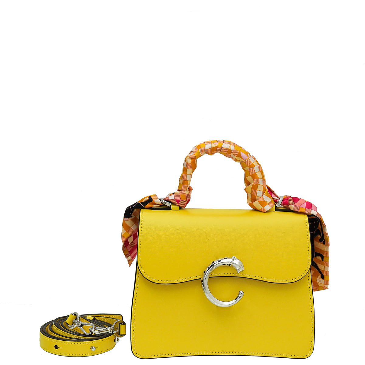 Cartier Yellow Panthere De Cartier Top Handle Mini Bag