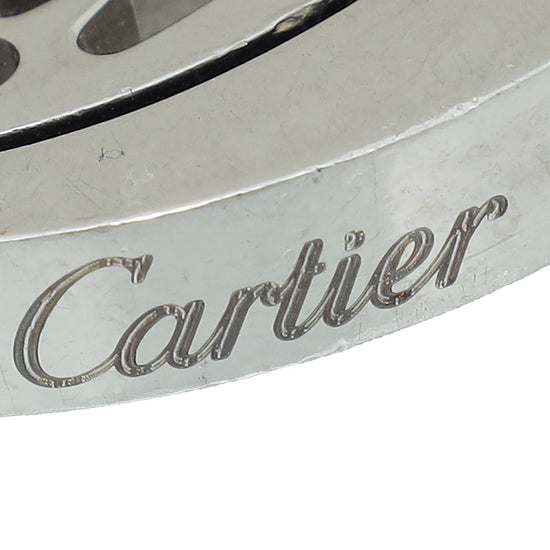 Cartier Stainless Steel Double C Rotating Motif Key Ring