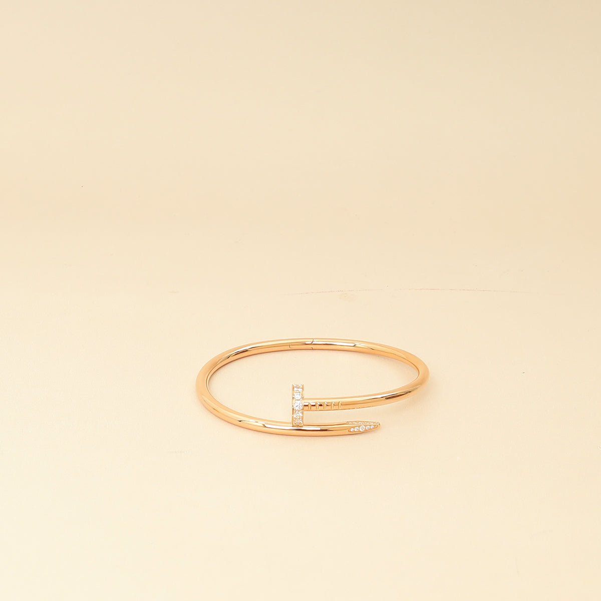 Cartier 18K Rose Gold Diamond Juste Un Clou Classic Bracelet 17-Cartier-THE CLOSET