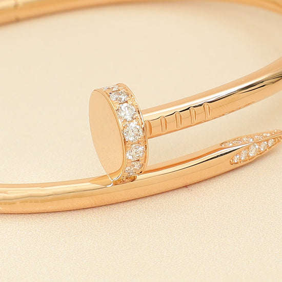 Cartier 18K Rose Gold Diamond Juste Un Clou Classic Bracelet 17-Cartier-THE CLOSET