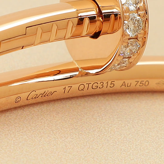 Cartier 18K Rose Gold Diamond Juste Un Clou Classic Bracelet 17-Cartier-THE CLOSET