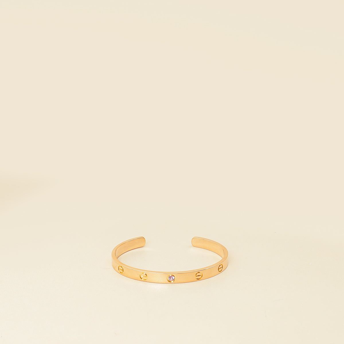 Cartier 18K Rose Gold Pink Sapphire Love Cuff Bracelet 18-Cartier-THE CLOSET