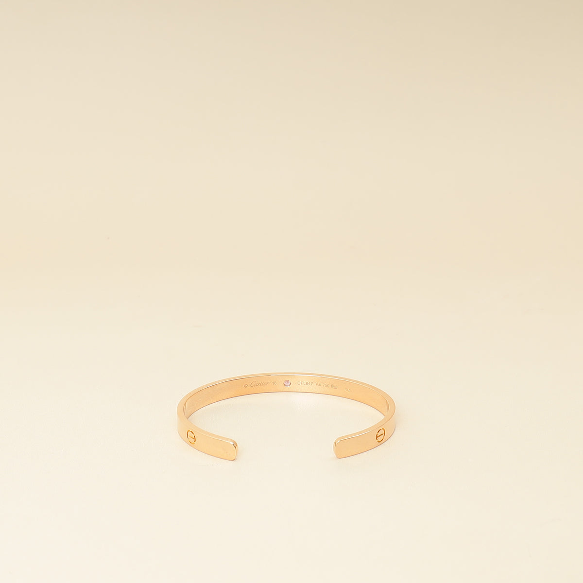 Cartier 18K Rose Gold Pink Sapphire Love Cuff Bracelet 18-Cartier-THE CLOSET