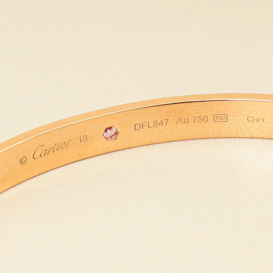 Cartier 18K Rose Gold Pink Sapphire Love Cuff Bracelet 18-Cartier-THE CLOSET