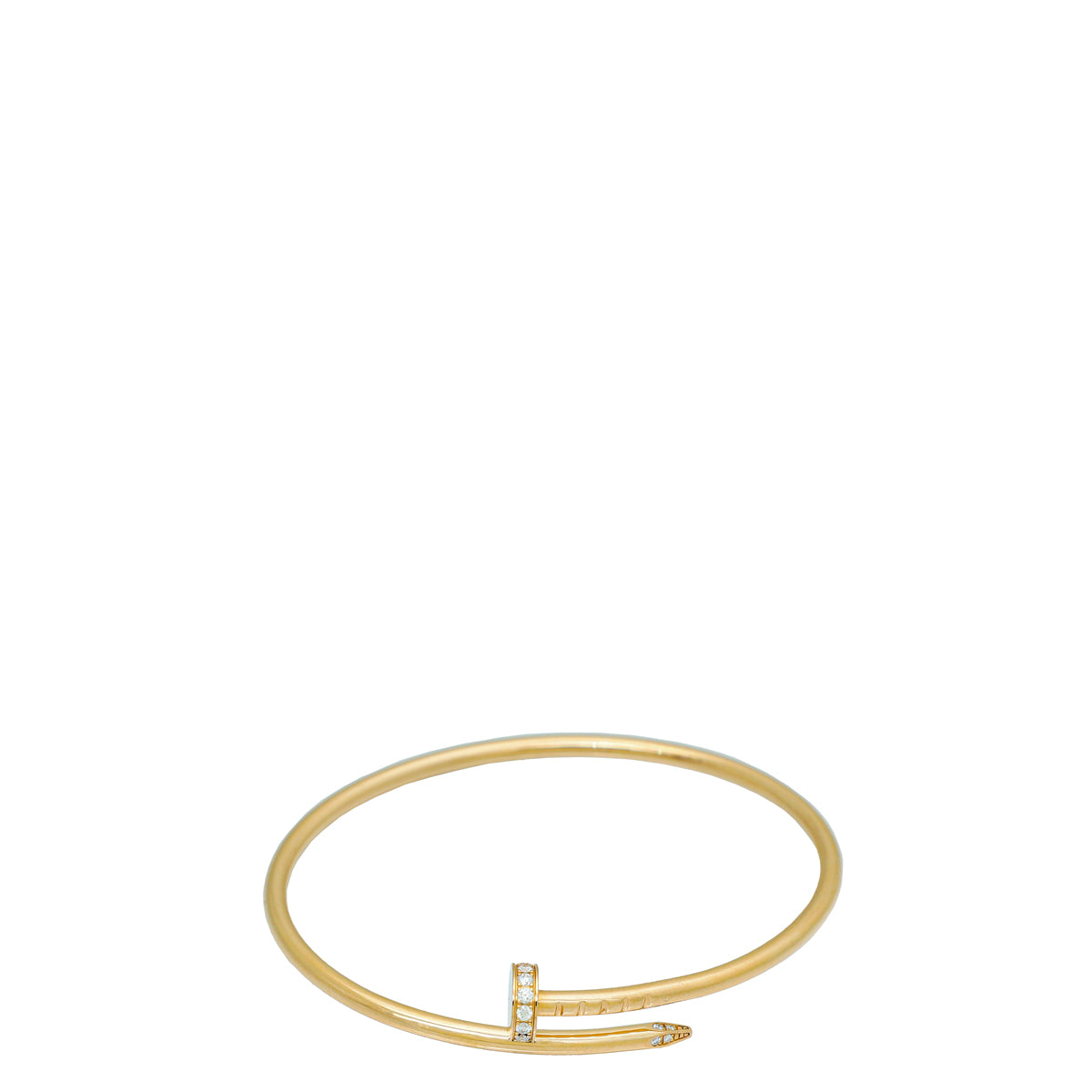 Cartier 18K Rose Gold Diamond Juste Un Clou Small Model Bracelet 15-Cartier-THE CLOSET