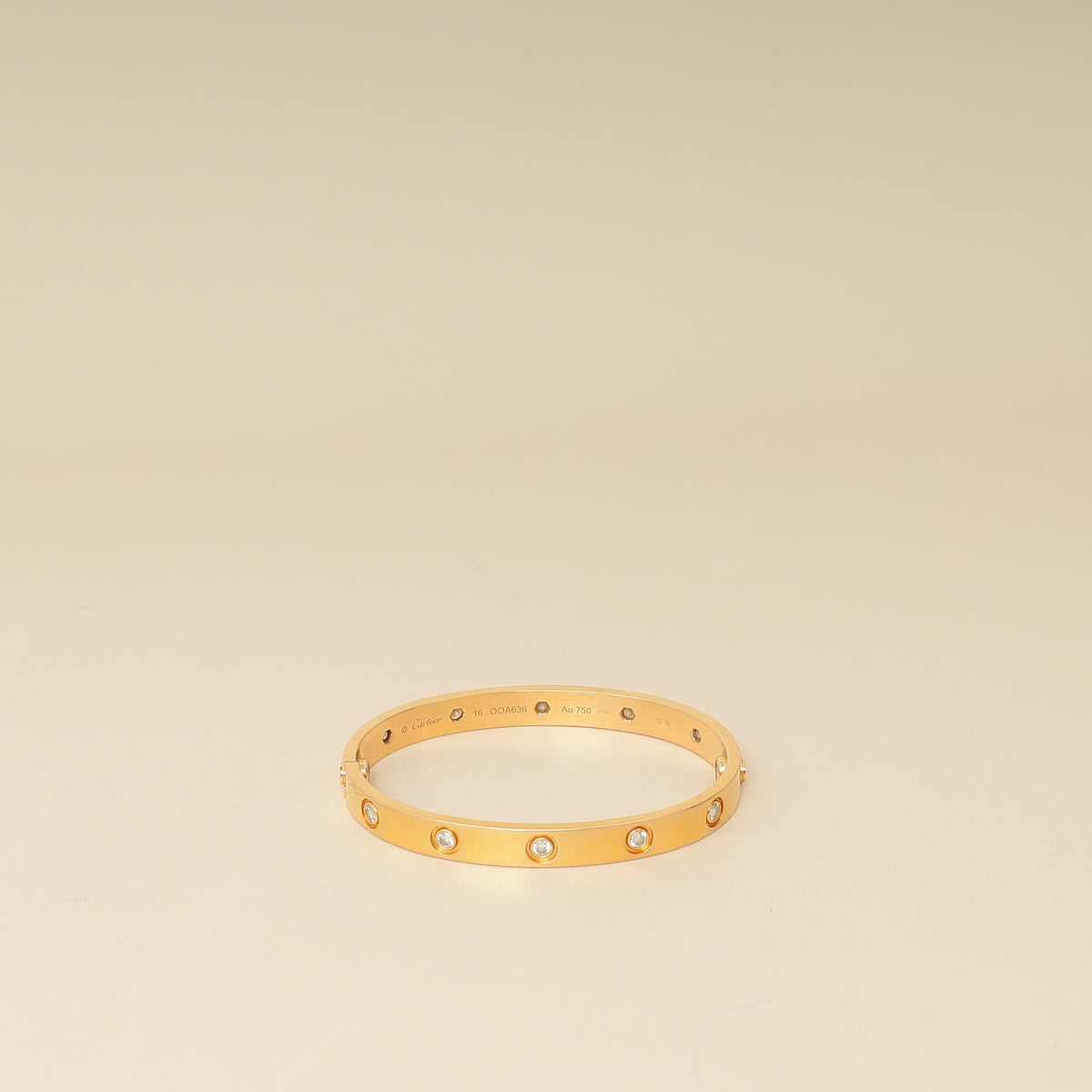 Cartier 18K Rose Gold Love 10 Diamonds Bracelet 16-Cartier-THE CLOSET