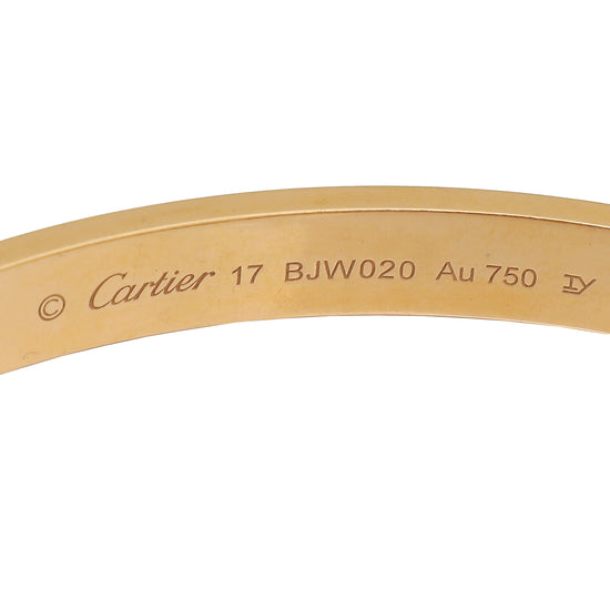 Cartier 18K Pink Gold Love Classic Bracelet 17