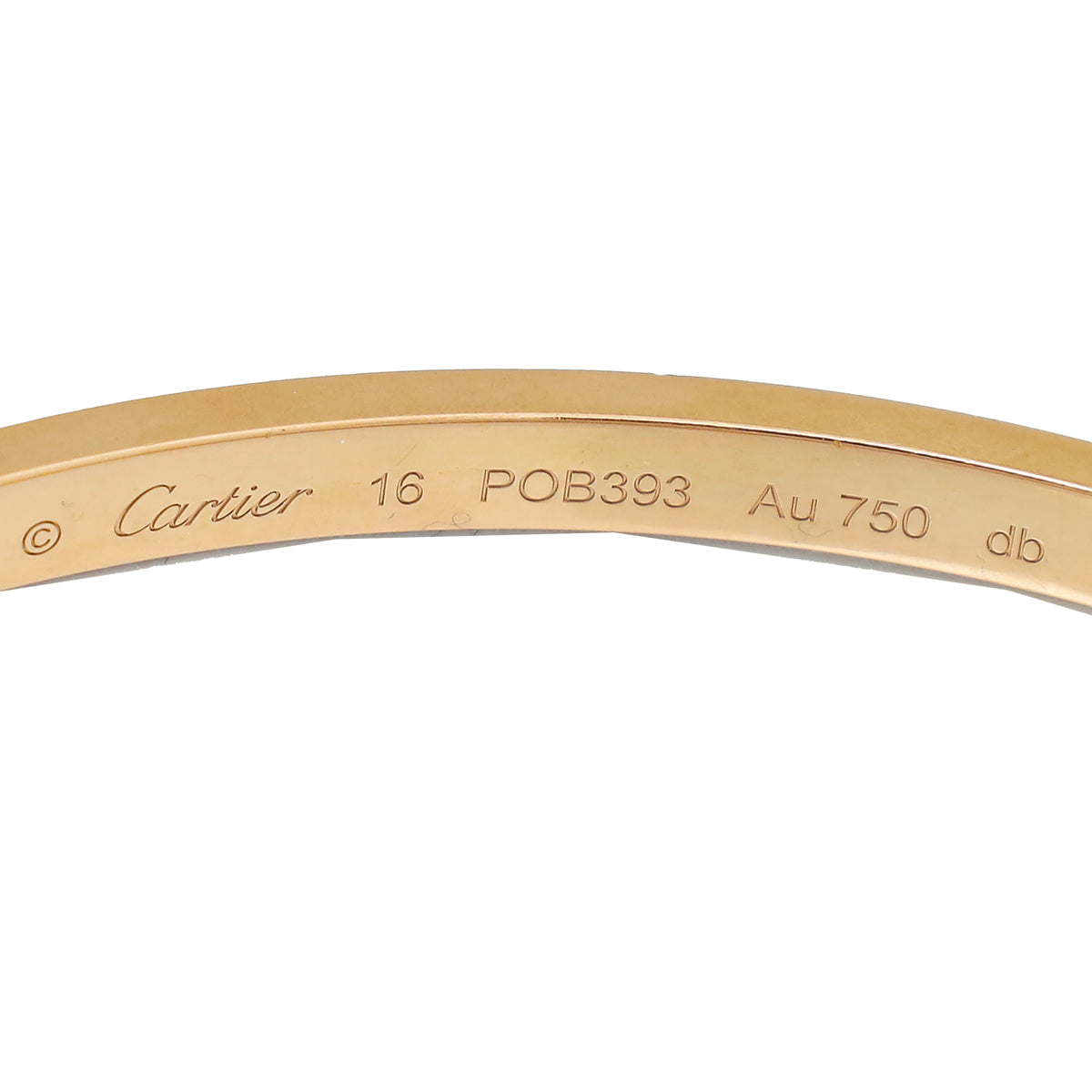 Cartier 18K Rose Gold Love Small Model Bracelet 16
