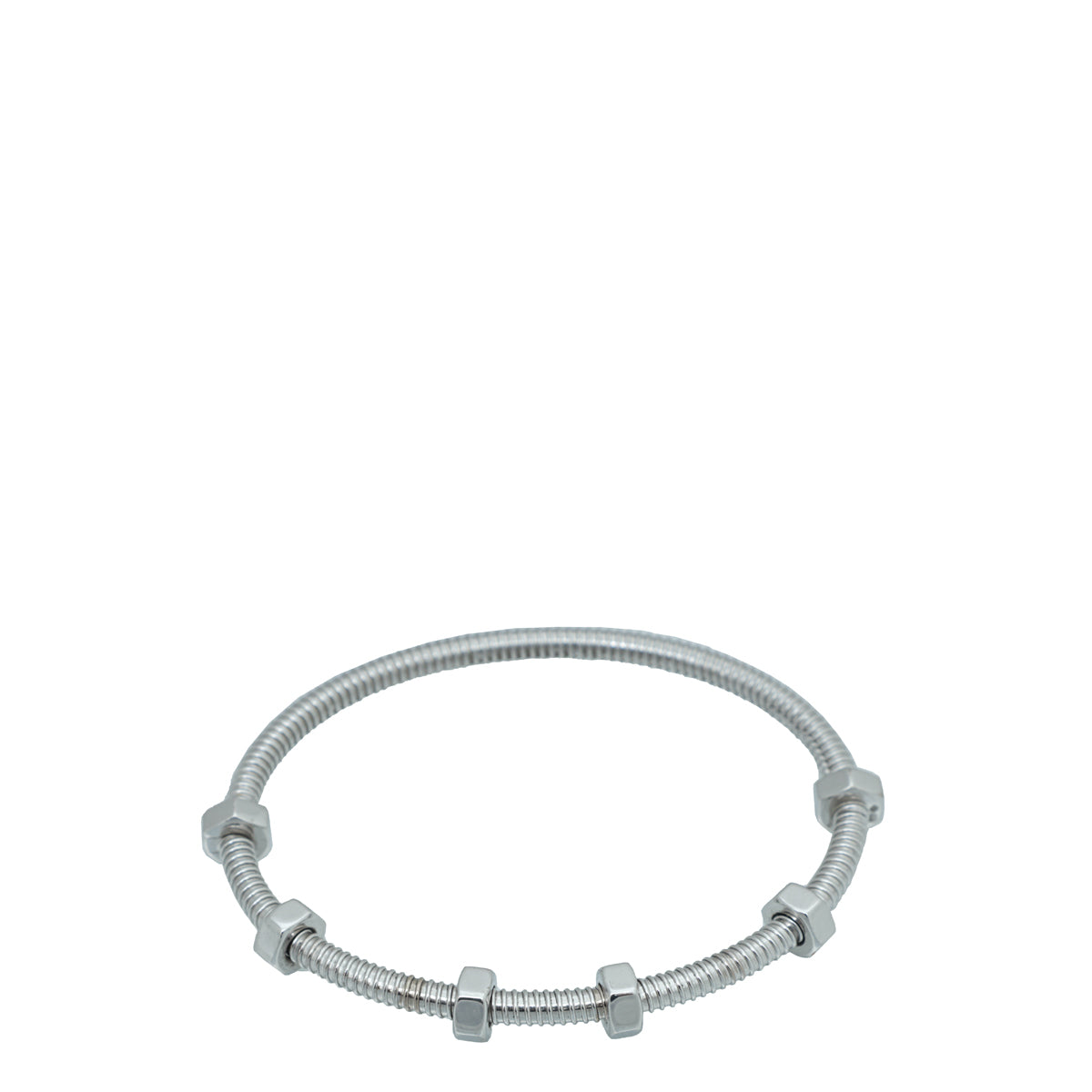 Cartier Rhodiumized White Gold Ecrou De Cartier Bracelet 16-Cartier-THE CLOSET
