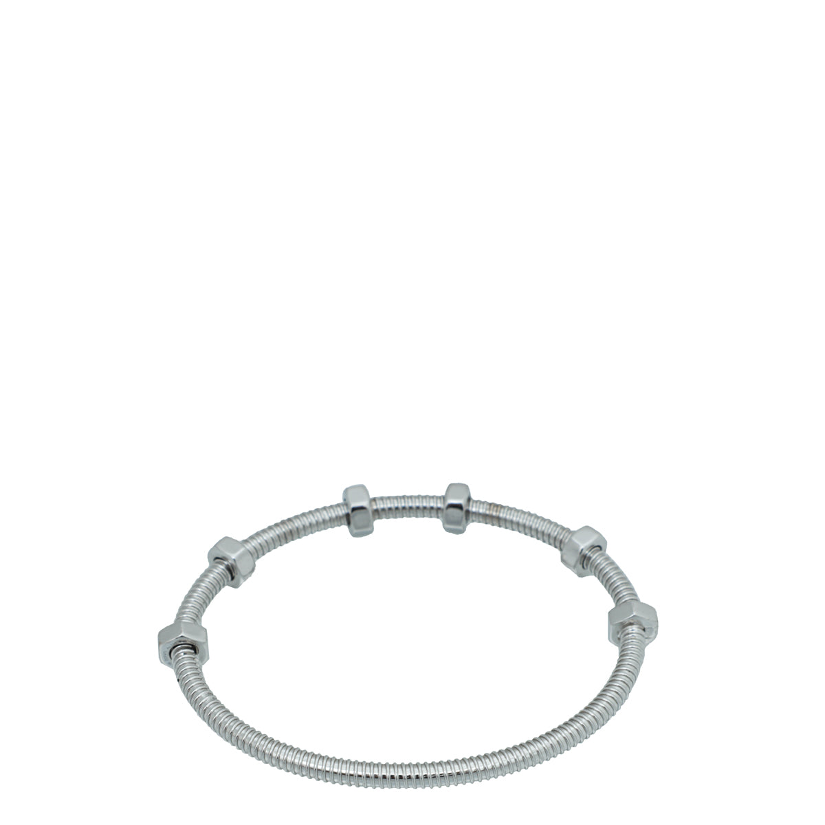 Cartier Rhodiumized White Gold Ecrou De Cartier Bracelet 16-Cartier-THE CLOSET