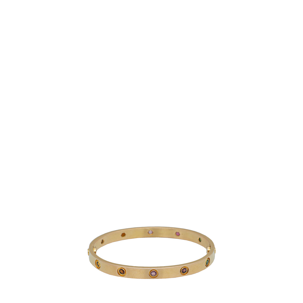 Cartier 18K Rose Gold Diamond Love Coloured Stones Bracelet 18-Cartier-THE CLOSET