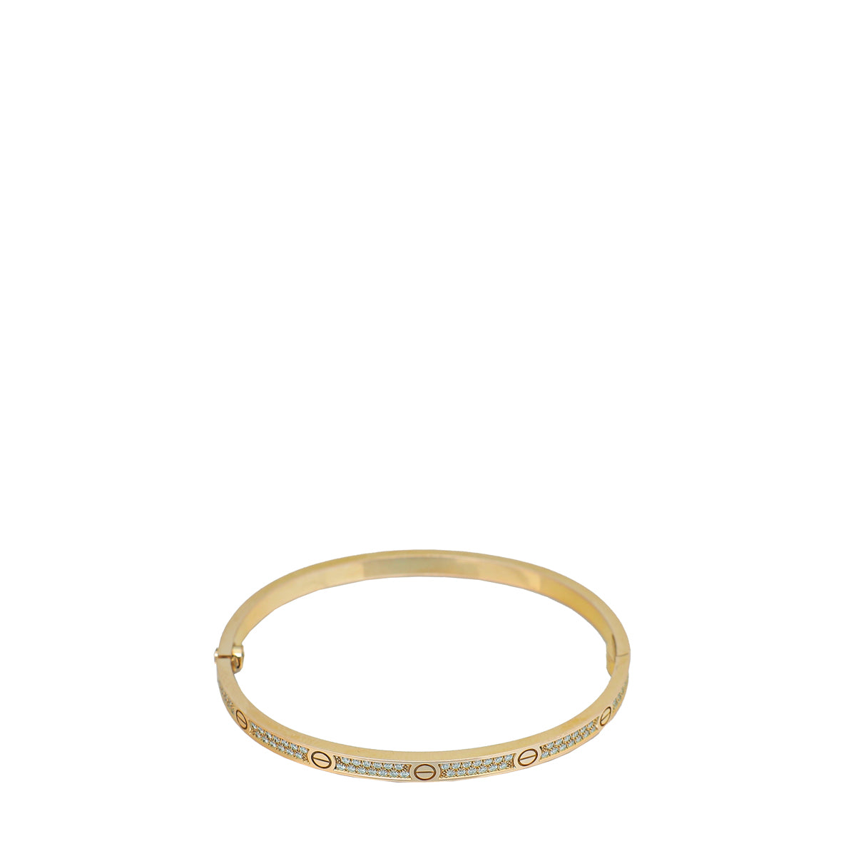 Cartier 18K Yellow Gold Small Model Love Bracelet w/Paved Diamonds 16-Cartier-THE CLOSET