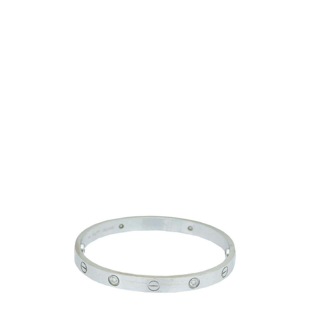 Cartier 18K White Gold 4 Diamond Love Bracelet 17-Cartier-THE CLOSET