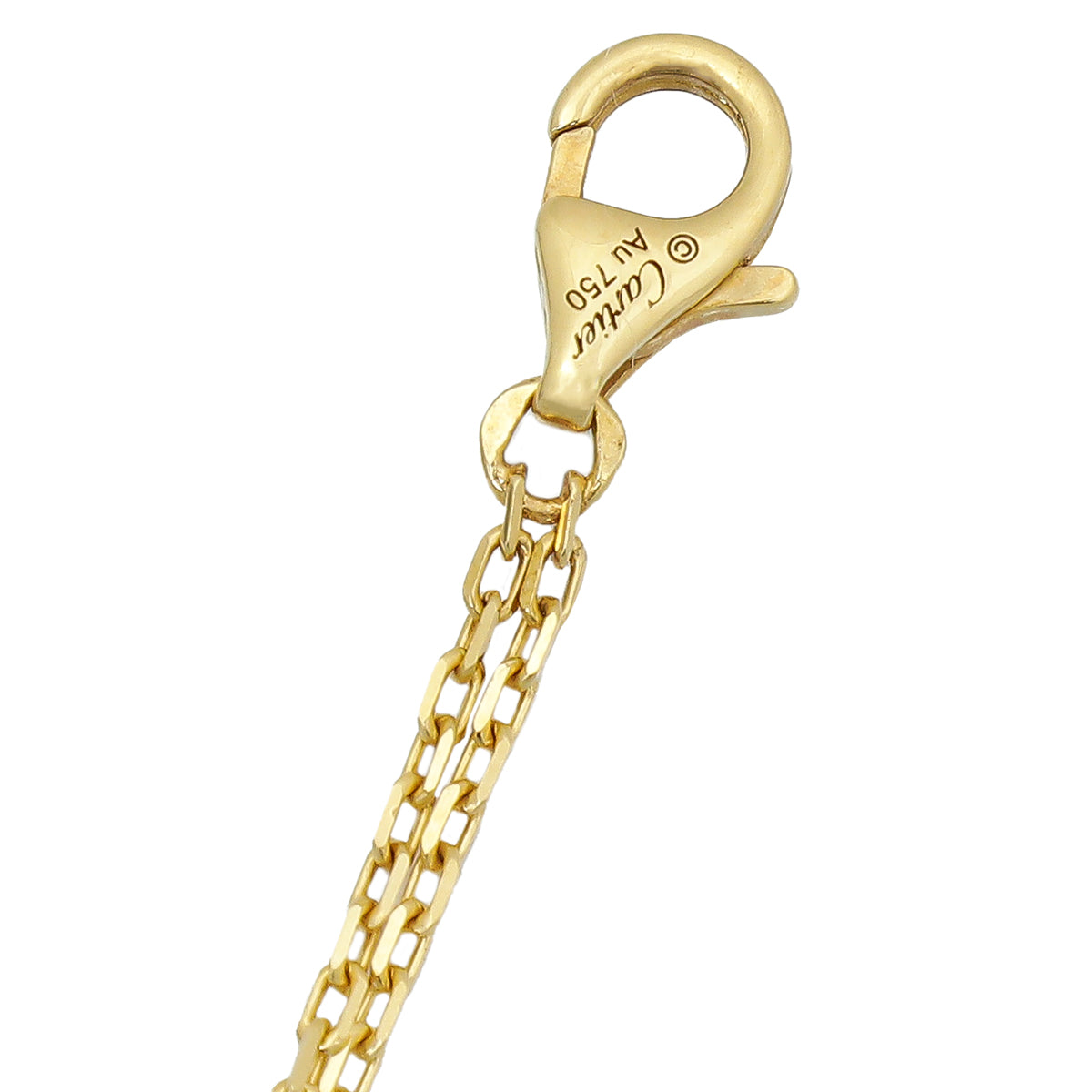 Cartier 18K Yellow Gold 2 Diamond Love Chain Bracelet-Cartier-THE CLOSET