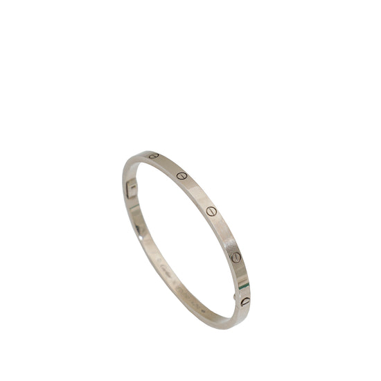 Cartier 18K White Gold Love Small Model Bracelet 16