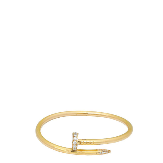 Cartier 18K Yellow Gold 25 Diamond Juste Un Clou Classic Bracelet 15