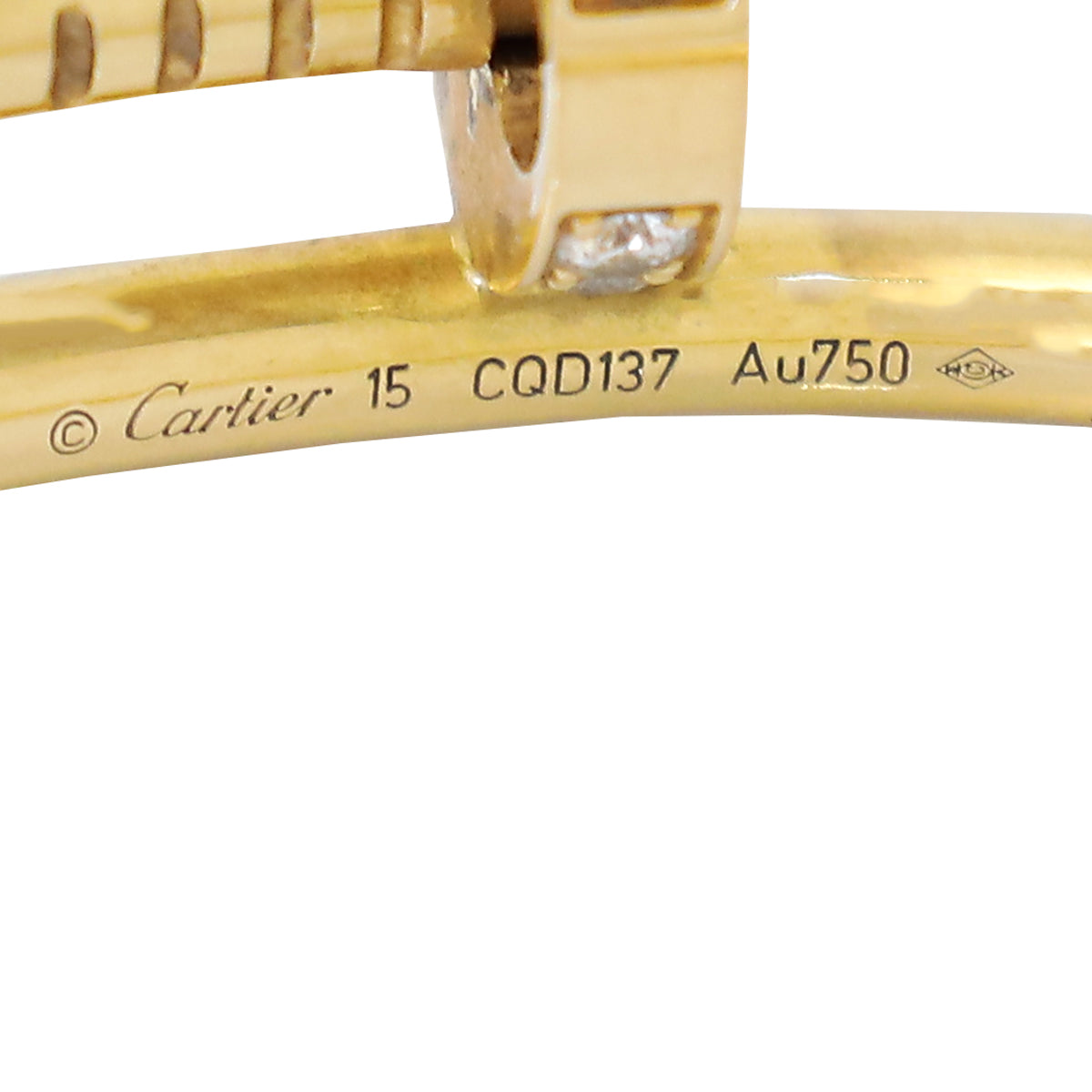 Cartier 18K Yellow Gold 25 Diamond Juste Un Clou Classic Bracelet 15