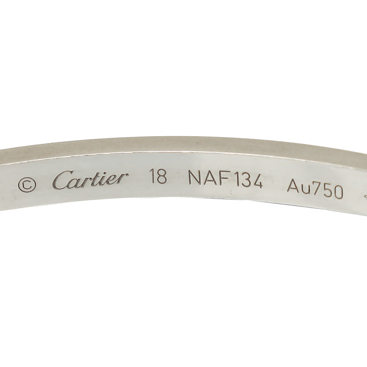 Cartier 18K White Gold Love Small Model Bracelet 18