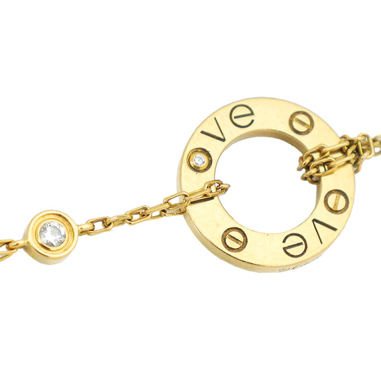Cartier 18K Yellow Gold 2 Diamond Love Bracelet