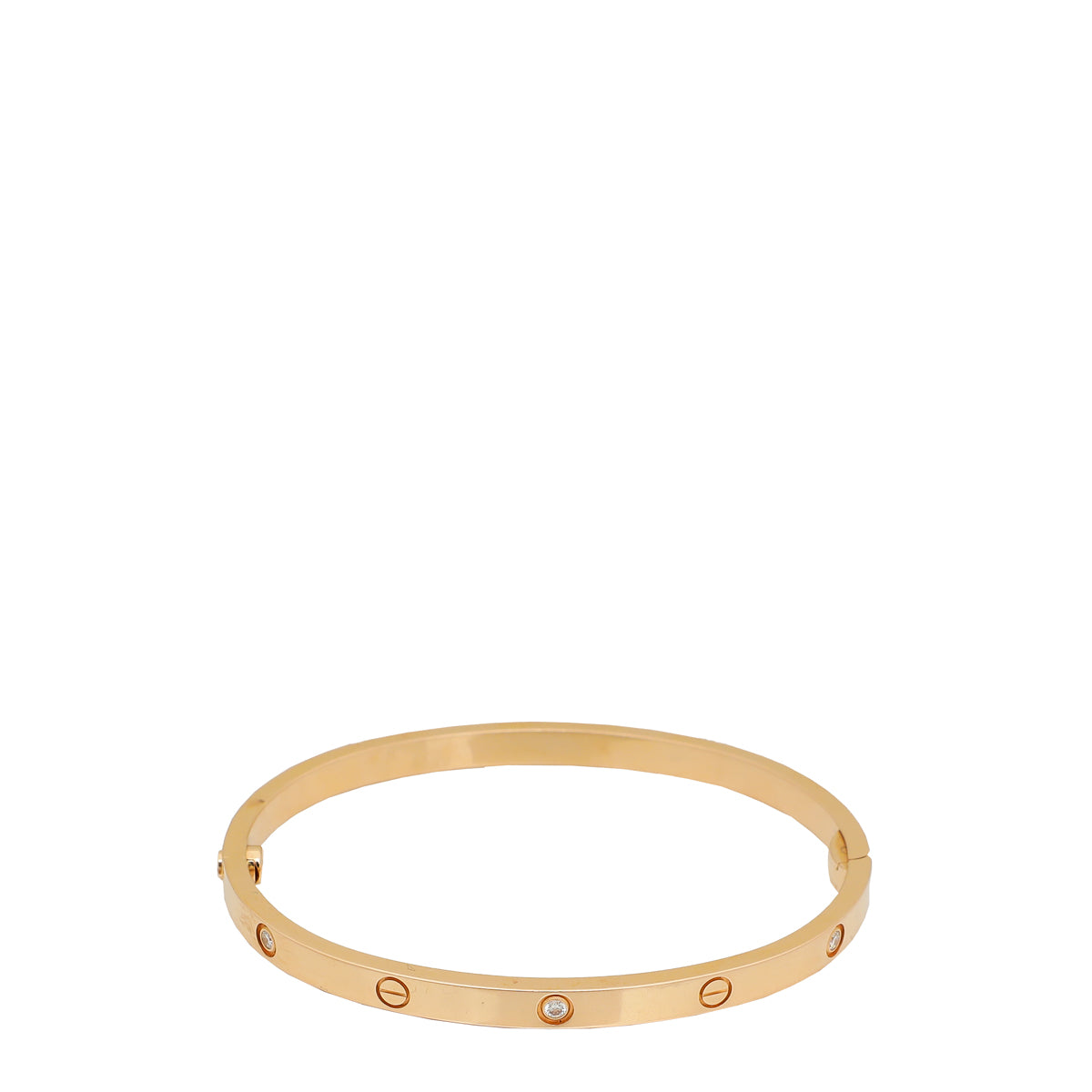 Cartier 18K Rose Gold 6 Diamond Love Small Model Bracelet 15-Cartier-THE CLOSET