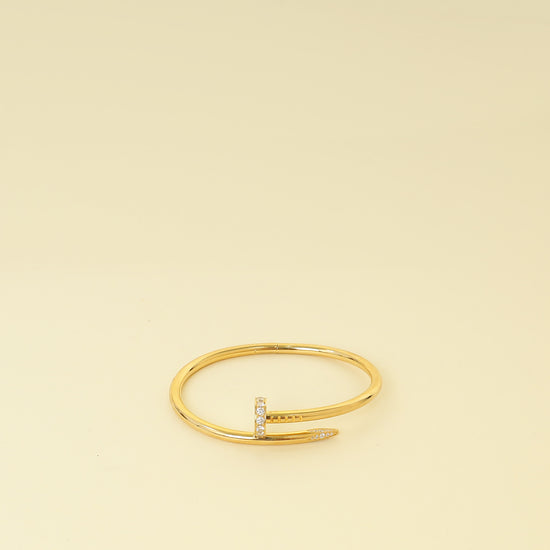 Cartier 18K Yellow Gold Juste Un Clou 32 Diamond Classic Bracelet 16