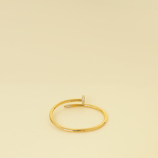 Cartier 18K Yellow Gold Juste Un Clou 32 Diamond Classic Bracelet 16