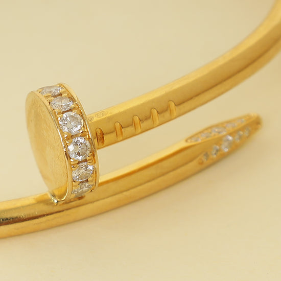 Cartier 18K Yellow Gold Juste Un Clou 32 Diamond Classic Bracelet 16