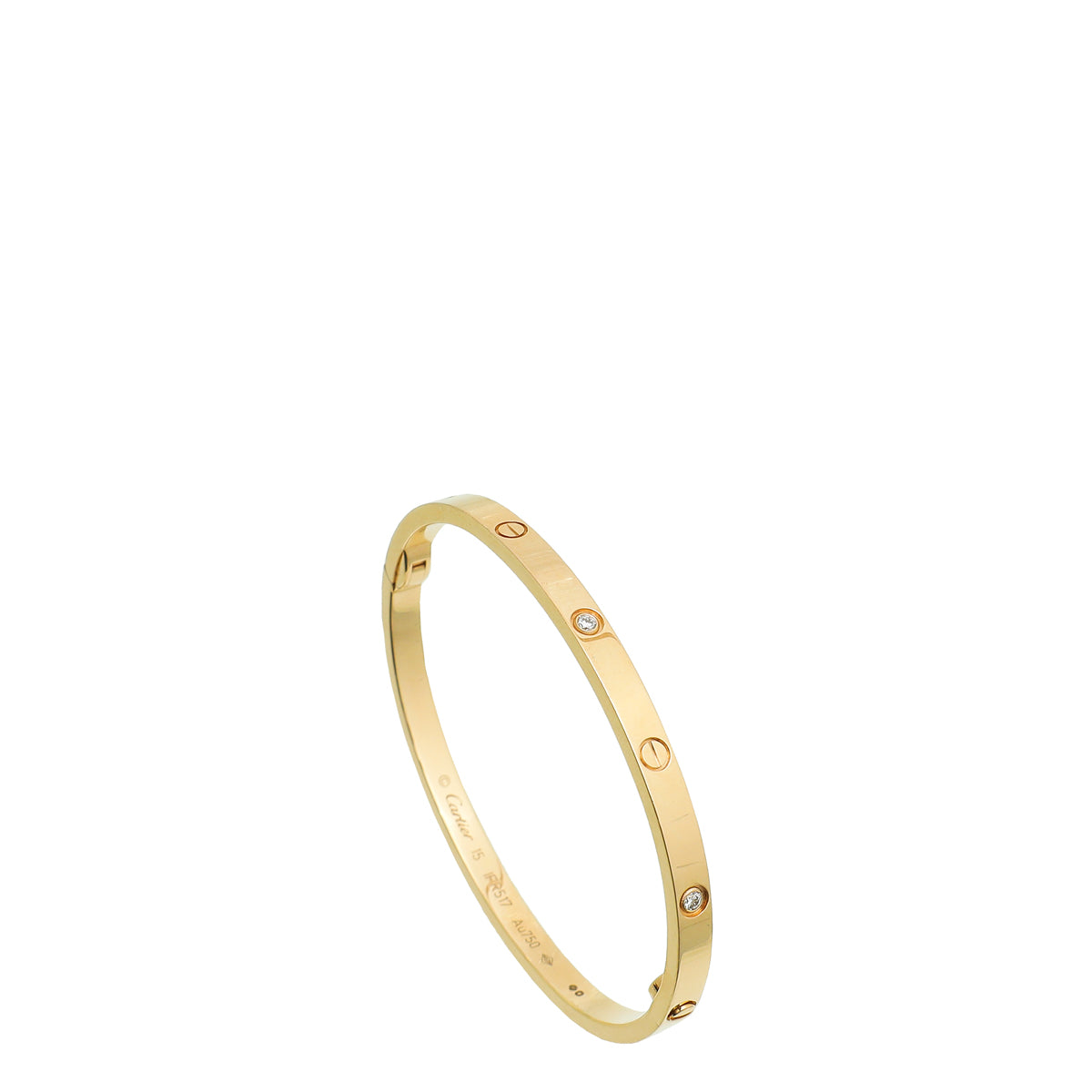 Cartier 18K Rose Gold 6 Diamond Love Small Model Bracelet 15-Cartier-THE CLOSET